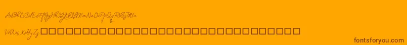BrightnesSignature Font – Brown Fonts on Orange Background