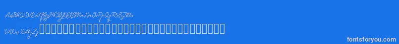 Czcionka BrightnesSignature – różowe czcionki na niebieskim tle