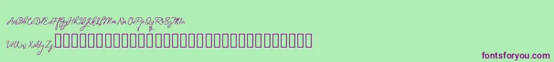 Шрифт BrightnesSignature – фиолетовые шрифты на зелёном фоне