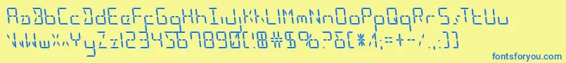 Ledsledleft Font – Blue Fonts on Yellow Background