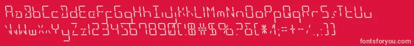 Ledsledleft Font – Pink Fonts on Red Background