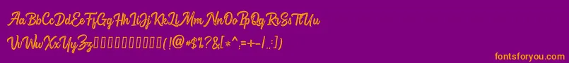 Brightside Rough Font – Orange Fonts on Purple Background