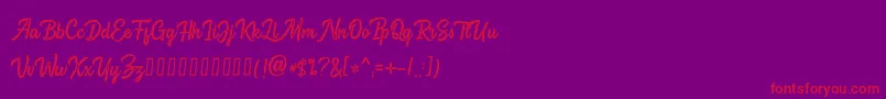 Brightside Rough Font – Red Fonts on Purple Background