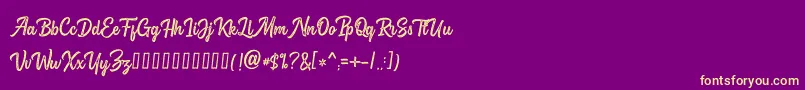 Brightside Rough Font – Yellow Fonts on Purple Background