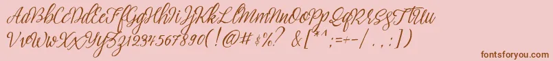 brightside typeface free demo-Schriftart – Braune Schriften auf rosa Hintergrund