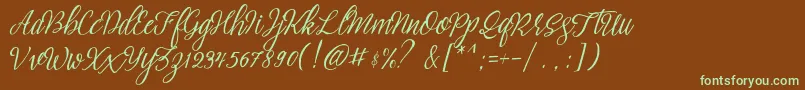 Czcionka brightside typeface free demo – zielone czcionki na brązowym tle