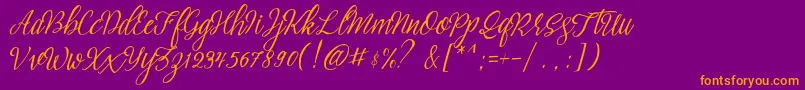 Czcionka brightside typeface free demo – pomarańczowe czcionki na fioletowym tle