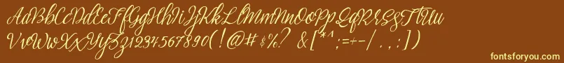 brightside typeface free demo Font – Yellow Fonts on Brown Background