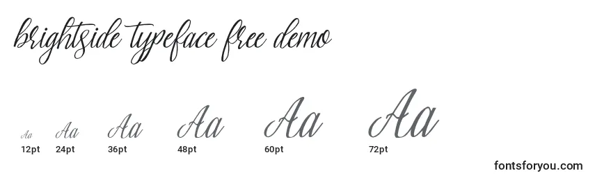 Rozmiary czcionki Brightside typeface free demo
