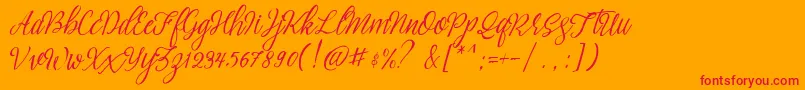 brightside typeface free demo Font – Red Fonts on Orange Background