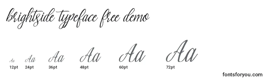 Rozmiary czcionki Brightside typeface free demo (122146)