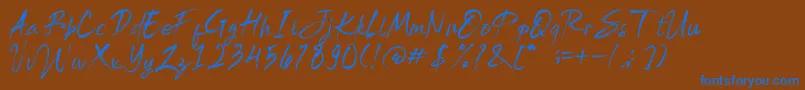 Brightside Font – Blue Fonts on Brown Background