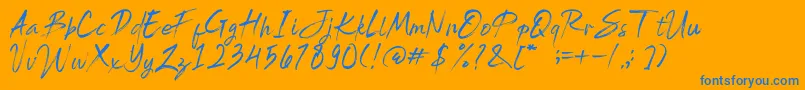 Brightside Font – Blue Fonts on Orange Background