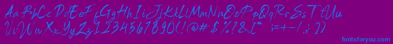 Brightside Font – Blue Fonts on Purple Background