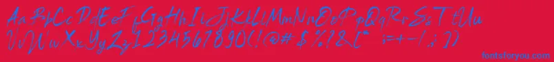 Brightside Font – Blue Fonts on Red Background