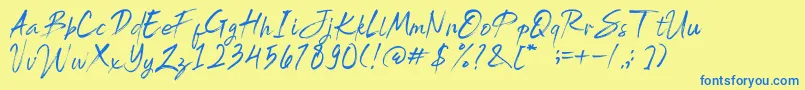 Brightside Font – Blue Fonts on Yellow Background