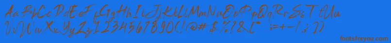 Brightside Font – Brown Fonts on Blue Background