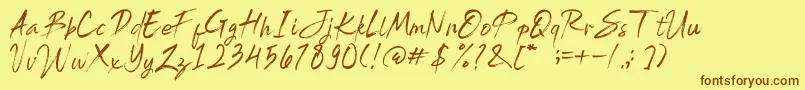 Brightside Font – Brown Fonts on Yellow Background