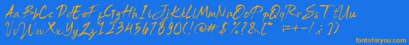 Brightside Font – Orange Fonts on Blue Background