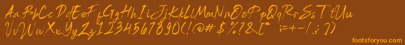 Brightside Font – Orange Fonts on Brown Background