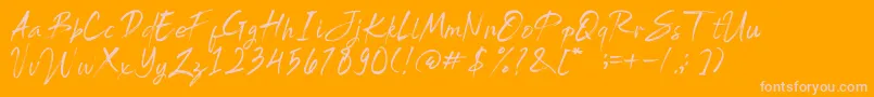 Brightside Font – Pink Fonts on Orange Background