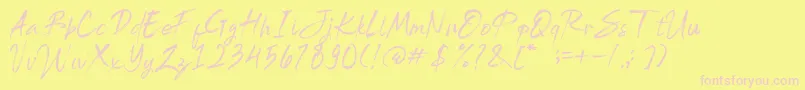 Brightside Font – Pink Fonts on Yellow Background