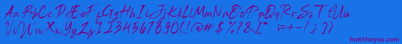 Brightside Font – Purple Fonts on Blue Background