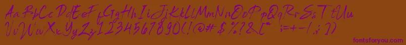 Brightside Font – Purple Fonts on Brown Background