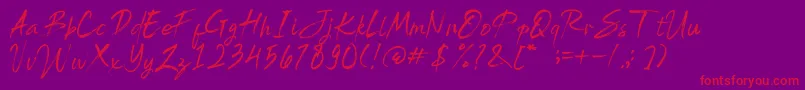 Brightside-Schriftart – Rote Schriften auf violettem Hintergrund