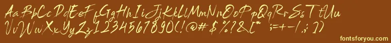 Brightside Font – Yellow Fonts on Brown Background
