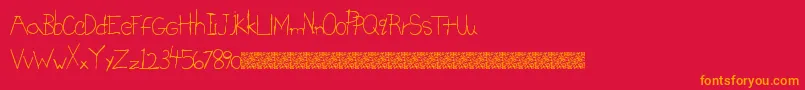 BrightSigns-Schriftart – Orangefarbene Schriften auf rotem Hintergrund