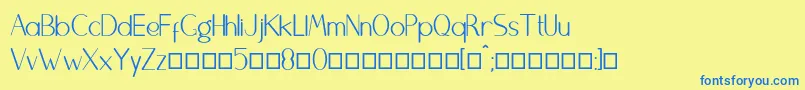 Brightydfn Font – Blue Fonts on Yellow Background