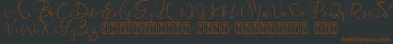 Czcionka Brigitta – brązowe czcionki na czarnym tle