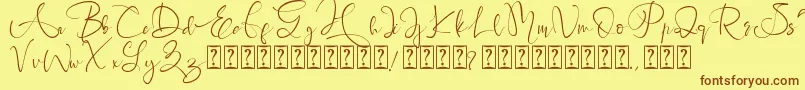 Brigitta Font – Brown Fonts on Yellow Background