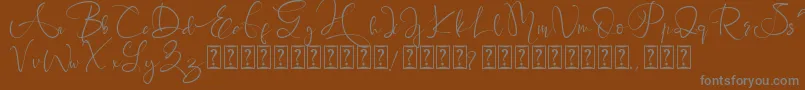 Brigitta-fontti – harmaat kirjasimet ruskealla taustalla
