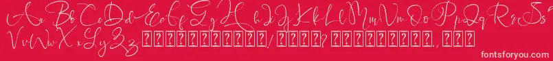 Brigitta-fontti – vaaleanpunaiset fontit punaisella taustalla