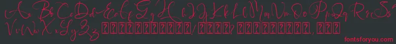 Brigitta-Schriftart – Rote Schriften auf schwarzem Hintergrund