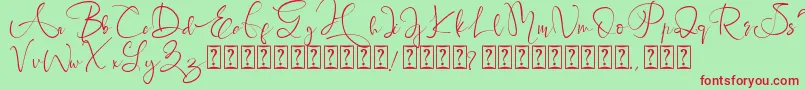 Brigitta Font – Red Fonts on Green Background