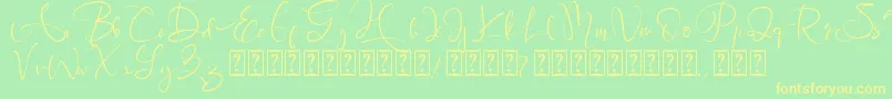 Brigitta Font – Yellow Fonts on Green Background