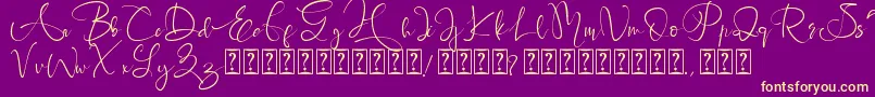 Brigitta-fontti – keltaiset fontit violetilla taustalla