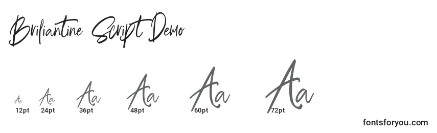 Briliantine Script Demo Font Sizes