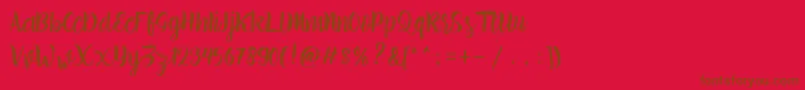 Шрифт brillia Free Demo – коричневые шрифты на красном фоне