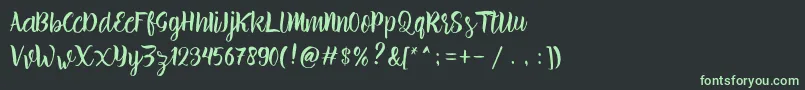 brillia Free Demo Font – Green Fonts on Black Background