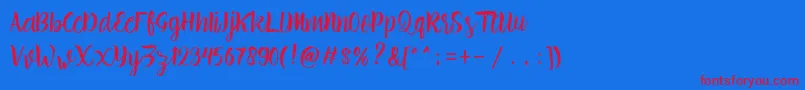 brillia Free Demo Font – Red Fonts on Blue Background