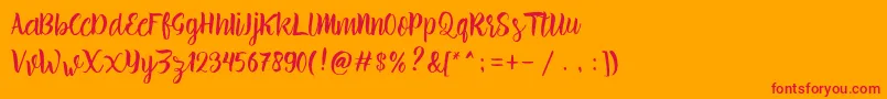 brillia Free Demo Font – Red Fonts on Orange Background