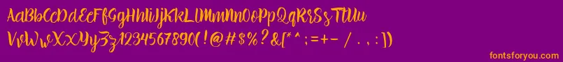 brillia Free Demo Font – Orange Fonts on Purple Background