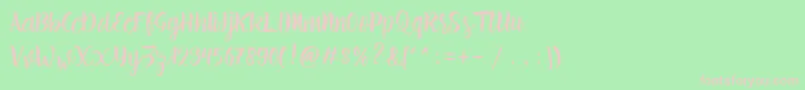 Шрифт brillia Free Demo – розовые шрифты на зелёном фоне