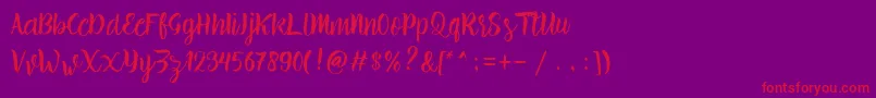 brillia Free Demo Font – Red Fonts on Purple Background