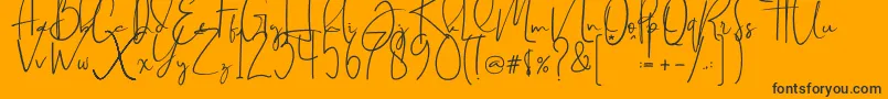 Brilliant signature  regular Font – Black Fonts on Orange Background