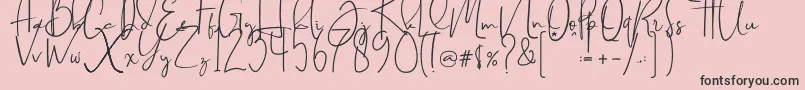 Brilliant signature  regular Font – Black Fonts on Pink Background